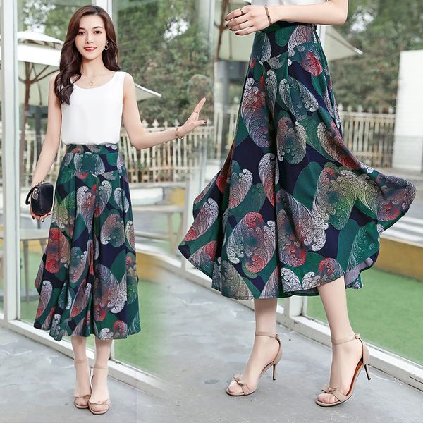 Compre Mujeres De Verano Estampado De Flores Pantalones Anchos De