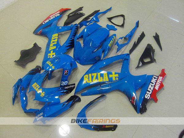 

4 gifts new abs motorcycle bike fairings kit fit for suzuki gsxr600 gsxr750 k8 2008 2009 2010 08 09 10 cowling bodywork set custom blue cool