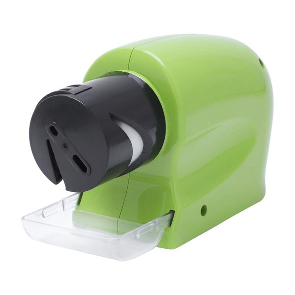 

electric knife sharpener, multi-functional motorized knife blade sharpener, home kitchen knives sharpening tool green