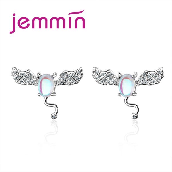 

jemmin new listing 925 sterling silver colored glaze women classic bat earrings personality fashion jewelry female accessories, Golden;silver