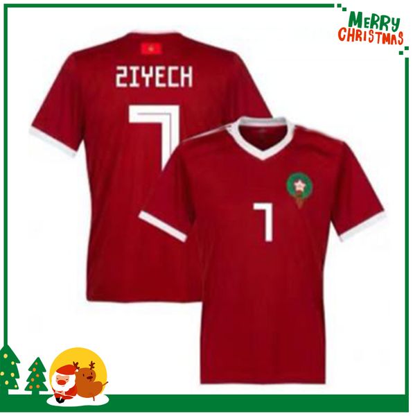 

2019 new World Cup Morocco Soccer Jersey 19 20 ZIYECH BOUTAIB BOUSSOUFA EL AHMADI BENATIA Home Red Football Shirt