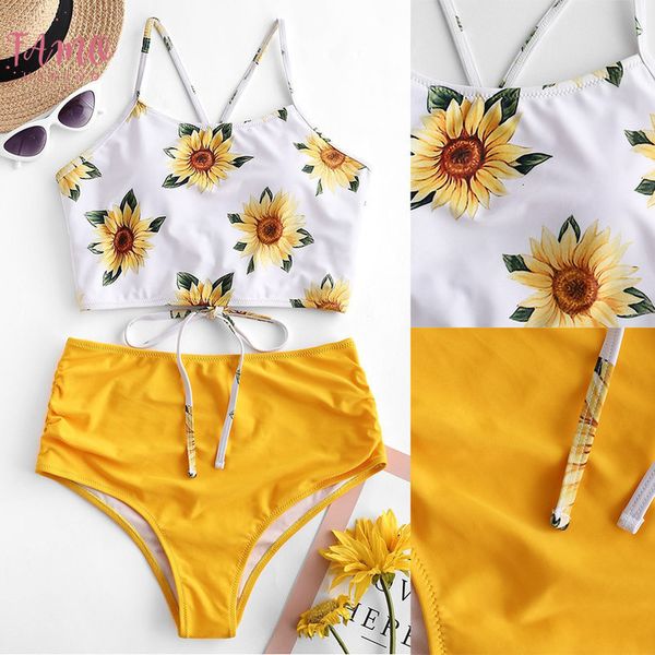 

bikinis 2020 mujer women printing bandage bikini set brazilian swimwear bikinis beachwear swimsuit cover ups stroje kapielowe, White;black