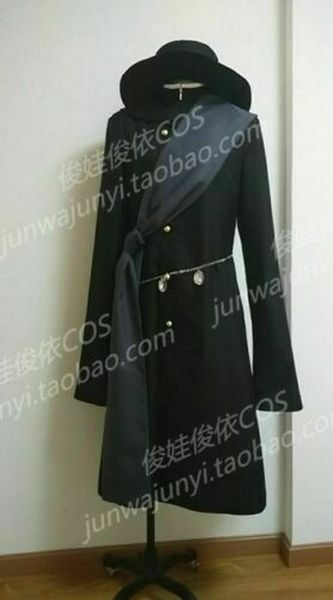 

новый! black butler kuroshitsuji гробовщик черный мундир косплей + hat, Black;red