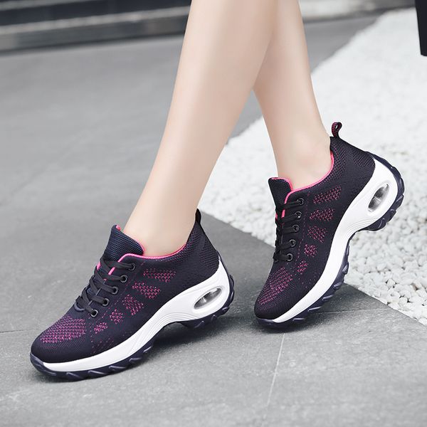 

big size 41 42 running shoes for women fashion sneakers cushioning height platform breathabla mesh sport walking runway shoes