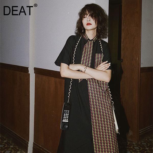 

смерти] женщины отпечатано хит цвет карман платье новый стенд образным вырезом с коротким рукавом свободная посадка моды прилив весна лето, Black;gray