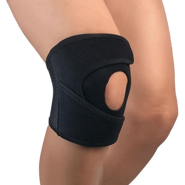 

1pc adjustable strap runing wraps breathable outdoor sports skiing protective gear cushion weightlifting training kneepad, Black;gray