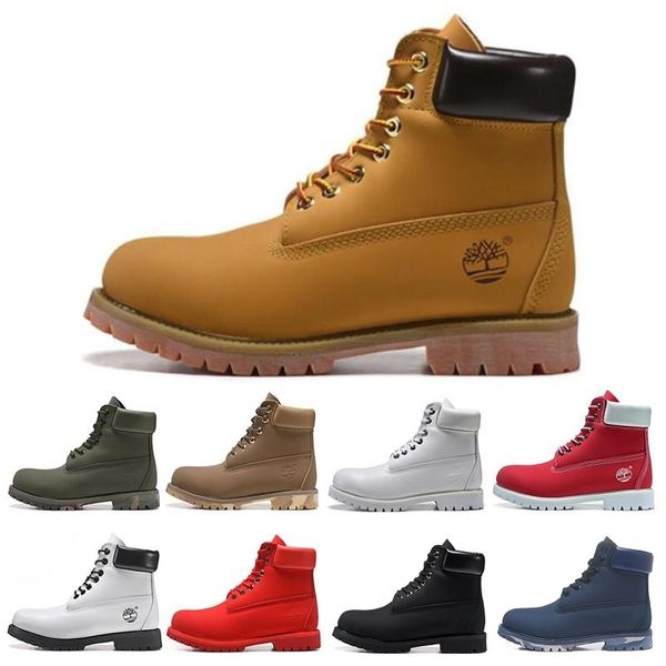 

timberlandes winter men women waterproof outdoor boots genuine leather warm snow boots casual martin boots hiking sports shoes high cut, Black