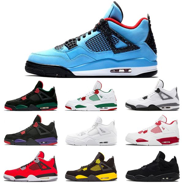 

pure arrival 4 4s men basketball shoes black white pizzeria cat cement raptors royalty new money fire red bred blue mens sprots sneakers