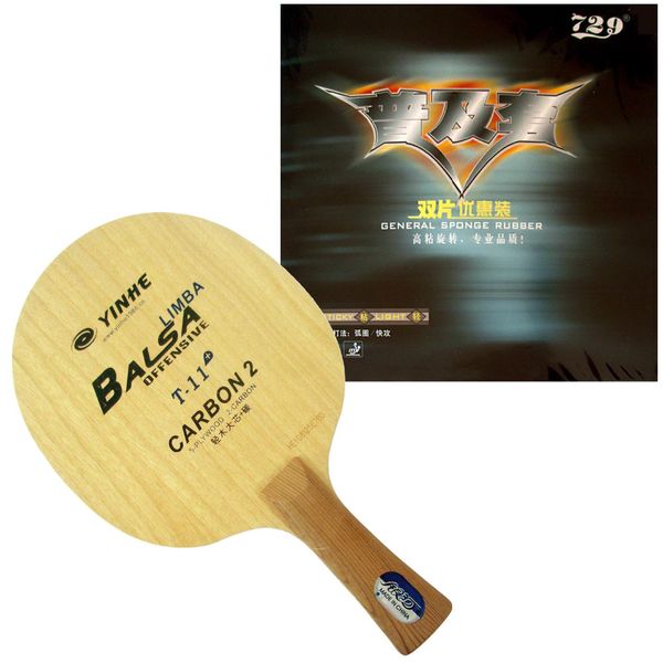 

pro table tennis (pingpong) combo racket: galaxy yinhe t-11+ blade with 2x ritc 729 general rubbers long shakehand fl
