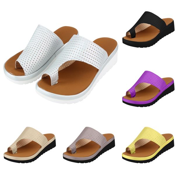 

women comfy platform sandal shoes 2019 summer non-slip flip flops thong sandal shoes wedge heel woman outdoor beach slippers, Black