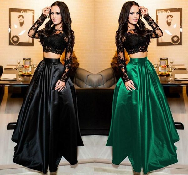 

arabic evening dresses ball lace long sleeve jewel plus size saudi african prom party women gowns formal dresses, Black;red