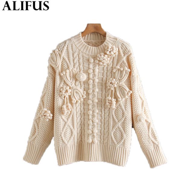 

fashion women sweaters 2019 casual beige o-neck thick long sleeve loose knitting pullover sweater jumper ladies, White;black