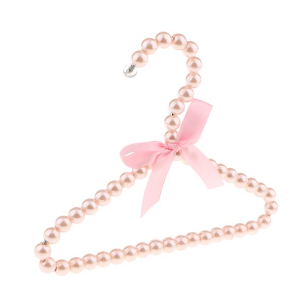 

clothes coat pearl bow hanger rack for kids children sweet pink 20x16cm