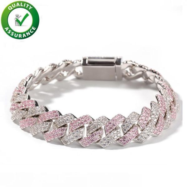 

hip hop jewelry men women bracelets iced out diamond tennis chain bracelet luxury designer bangle men cuban link hiphop bling charm for love, Black