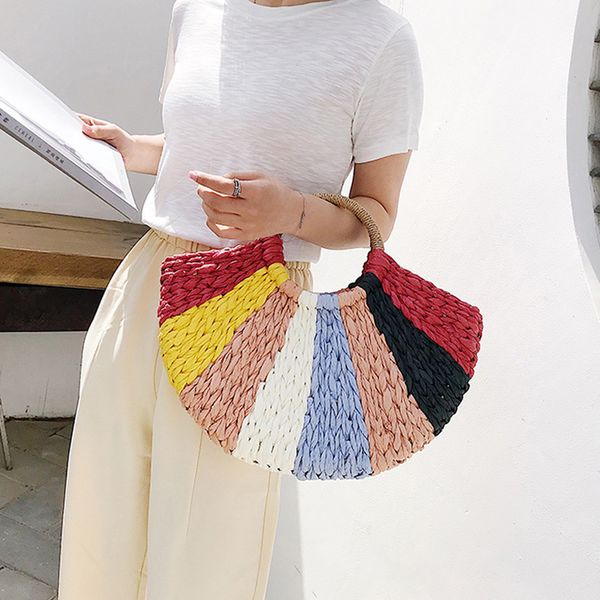 

сумки лета женщин сумочки отдых соломенной сумка цветого пляж море путешествие woven