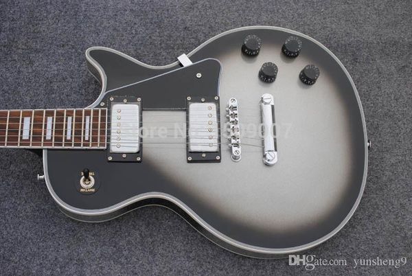 

chinese silver and black silver hardware custom electric guitar