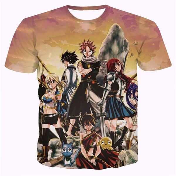 

аниме fairy tail / attack on titan новейа модна ђболка  пѬином 3d мђжка / женка ђние, White;black