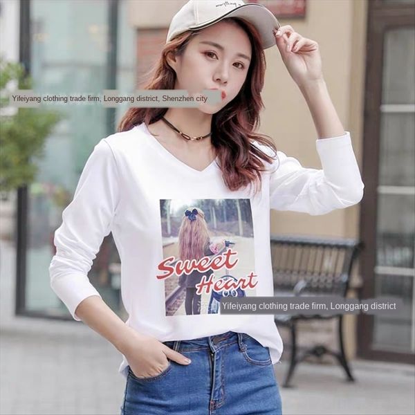 

2019 осень женская длинный рукав потерять топ чистая 2019 осень женская с длинным рукавом свободный топ net, White