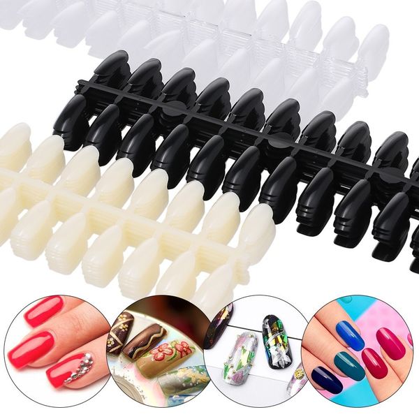 

240pcs/set full cover natural false fake nails art tips matte pure color oval artificial manicure nail tips, Red;gold