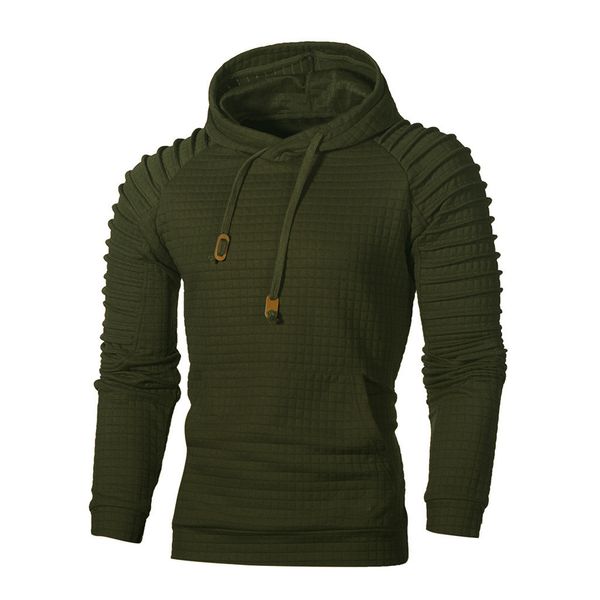

men's outwear autumn fashion long sleeve plaid hoodie hooded sweatshirt tee outwear blouse mens sweatshirts, Black