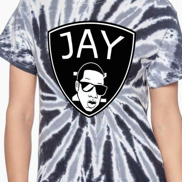 

rapper jay-z *oldskool custom art ***tie dyed shirt **, White;black