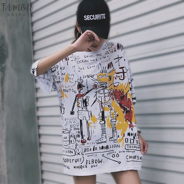 

nicemix t shirts bf harajuku loose women cartoon v neck funny trendy lovely tees womens letter printed korean style fashion casual stud, White