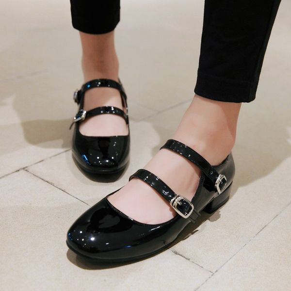 

big size 11 12 high-heeled single-shoe women's shoes in summer fangtou retro style single shoe, Black