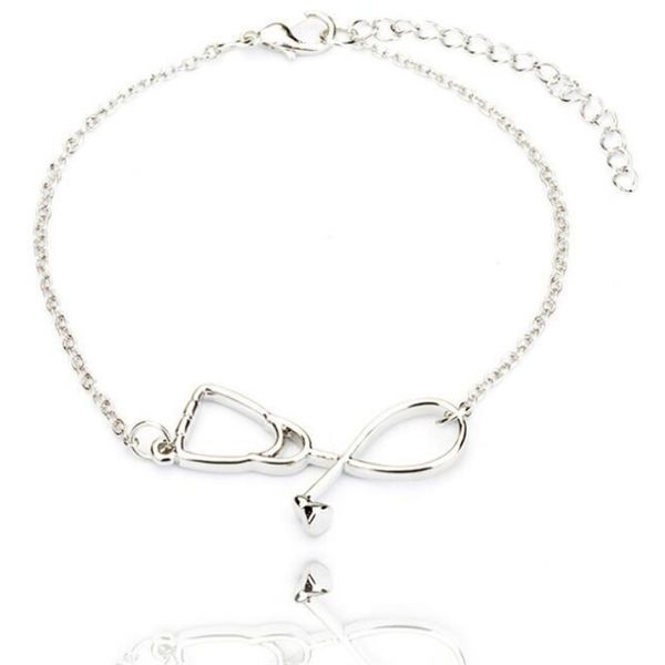 

stethoscope bracelet gift for nurses physician assistants doctors student jewelry, Golden;silver