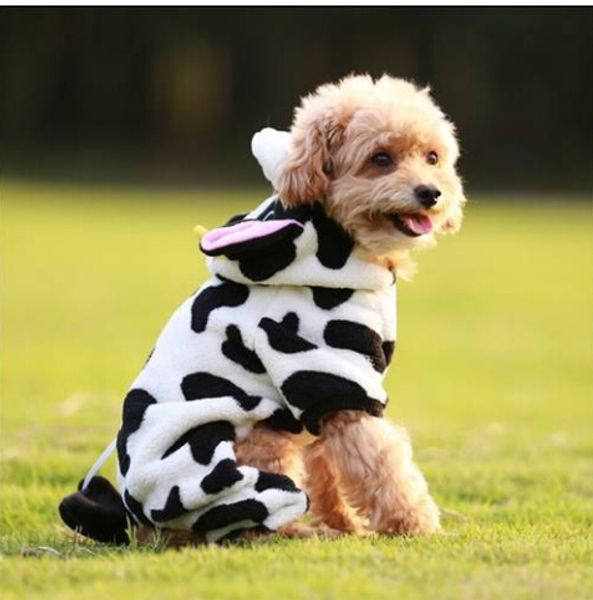 

wholesales pet dog cow style cloth costume milk cow for dog coat winter warm