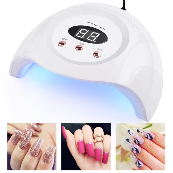 

gustala 90w led lamp quick-drying nail dryer 30 leds lamp for drying gel polish three 3 setting models nail art manicure tools