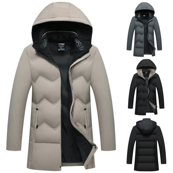 

hoodies thick warm winter coat men parka hooded casual outdoor man down jacket windbreaker mens overcoat blouson hiver homme 4#, Black