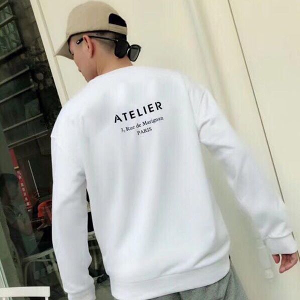 

2018 европа christain мода пуловер толстовка письмо печатных улица свитер с длинным рукавом мода повседневная простой осень толстовки hfymwy, Black