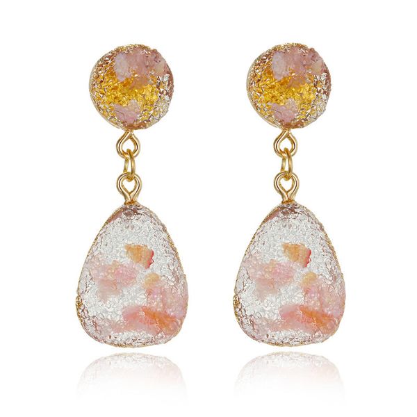 

1pair european resin irregular earings for women jewelry handmade geometric broken stone dangle earing christmas earrings e329, Silver