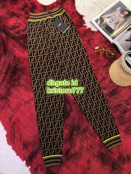 

women knitted leggings with letter elastic pants the girls casual logo pants female runway slim elasticity multi trousers 2019