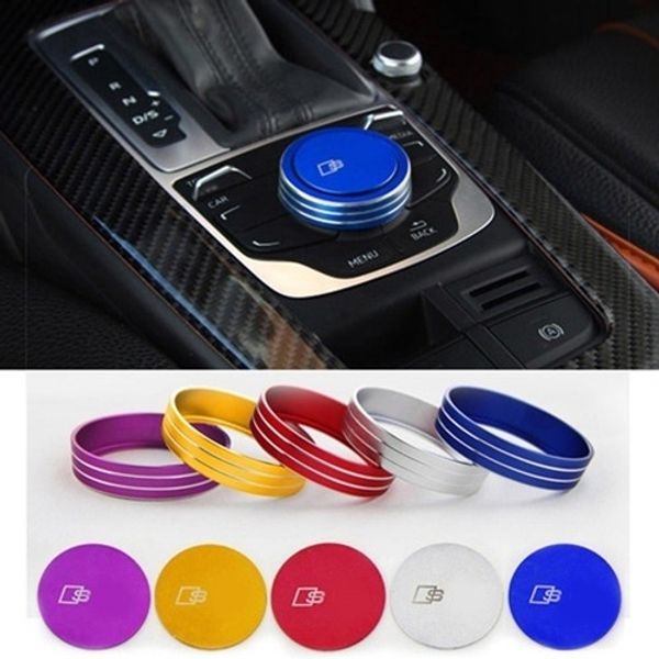 

car-styling chrome car gear shift knob covers decoration sticker car console panel switch cover for a3 2014 2015 2016