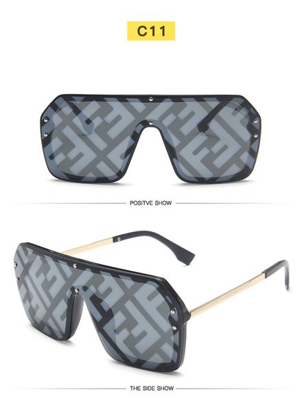 

2020 new sunglasses oversized sunglasses womens sunglasses siamese personality colorful fashion match cool sun glasses 14 colors, White;black
