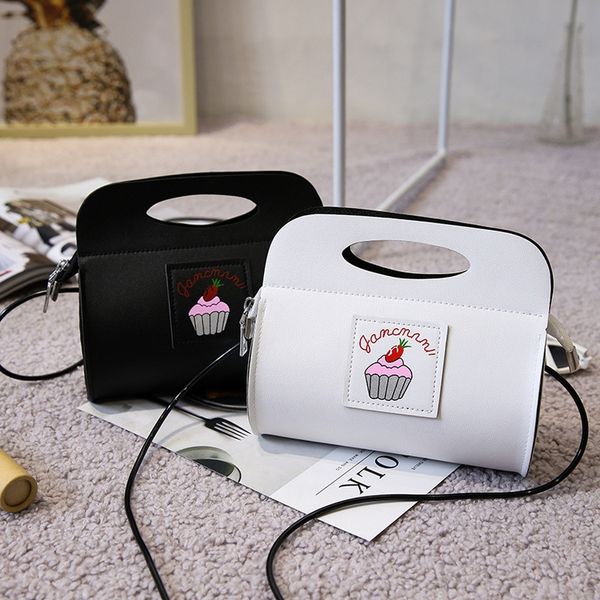 

all-match style cute hipster crossbar shoulder shoulder bag cake women's bag, White