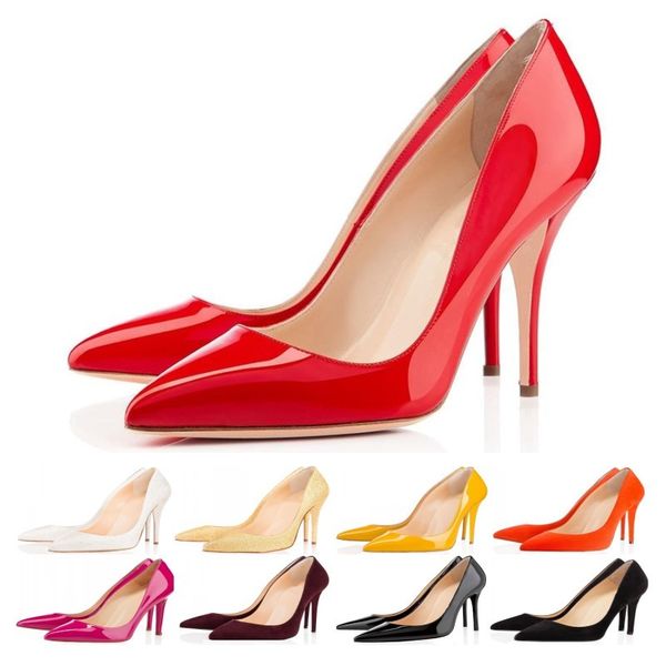 

2019 Office Caree ACE luxury designer women Dress shoes red bottoms high heels 8cm 10cm 12cm Nude black white Leather womens Toes Pumps