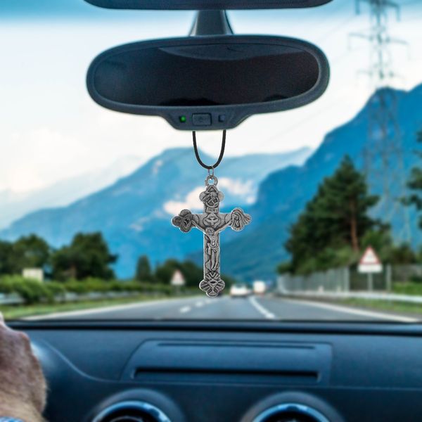 

charms zinc alloy jesus crucifix cross car rearview mirror decoration car pendant automobiles decor ornaments accessories gifts
