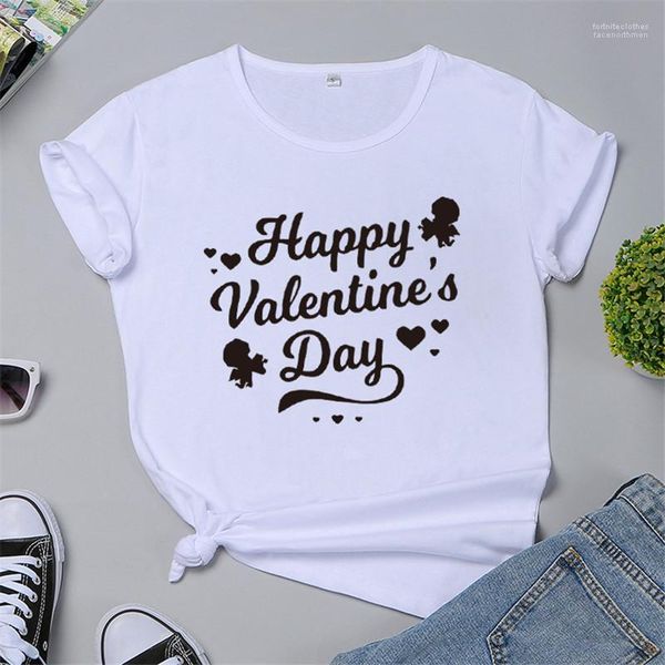 

short sleeve womens summer ladies casual tees letter printed womens tshirts crew neck, White