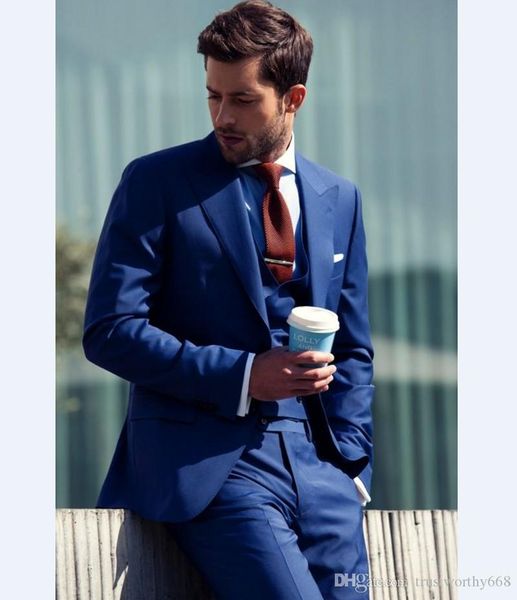 

popular one button groomsmen peak lapel groom tuxedos men suits wedding/prom man blazer ( jacket+pants+vest+tie) 399, Black;gray