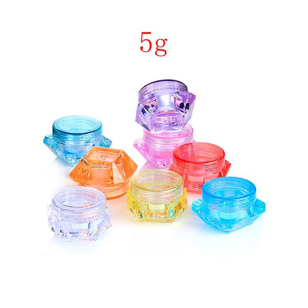 

5g colored diamond shape empty cosmetic containers with screw cap, sample containers jar skin care cosmetic cream jars pot tins