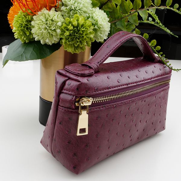 

ostrich leather bag pouch cow leather clutch bag designer genuine women handbag purse bags handbags women famous brands