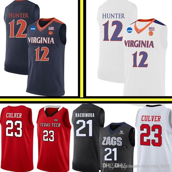 

Virginia Cavaliers 12 De'Andre Hunter Jersey Mens Gonzaga Bulldogs 21 Rui Hachimura 23 Jarrett Culver Basketball