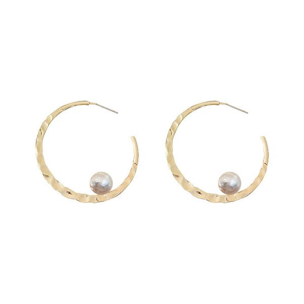 

korea new pearl earrings fashion personalized gold-color c shape earring for women jewelry boucles d oreille femme 2020 duftgold, Golden;silver