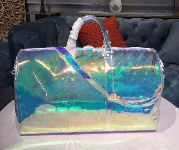 

classic luxury laser flash pvc designer handbags 50cm transparent duffle bag brilliant colour luggage travel bag crossbody shoulde15648d6b3#