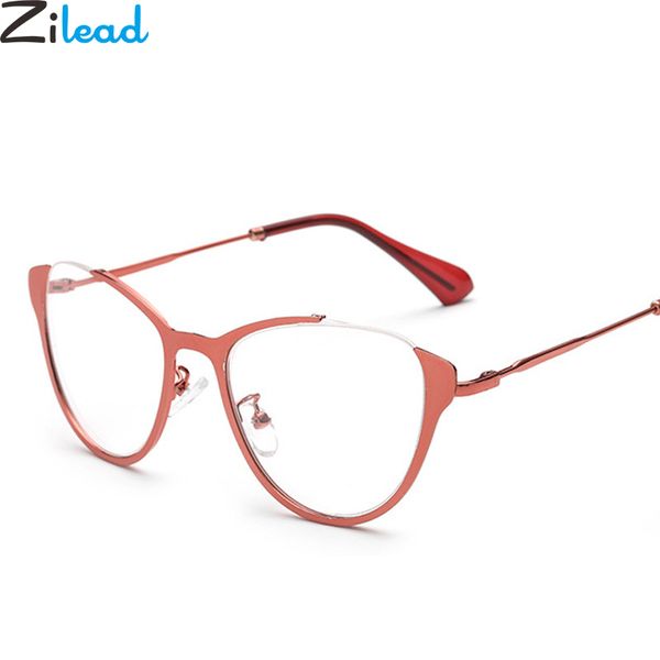 

zilead lady half frame cat eyes очки рамка для женщин металлические оптические очки простые очки очки унисекс, Black