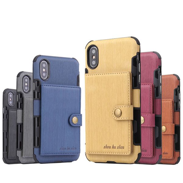

new wallet tpu pu leather phone case for iphone xs max xr x 8 7 6s plus cover credit card slots for samsung s10e lite s9 s8 plus note 8 9