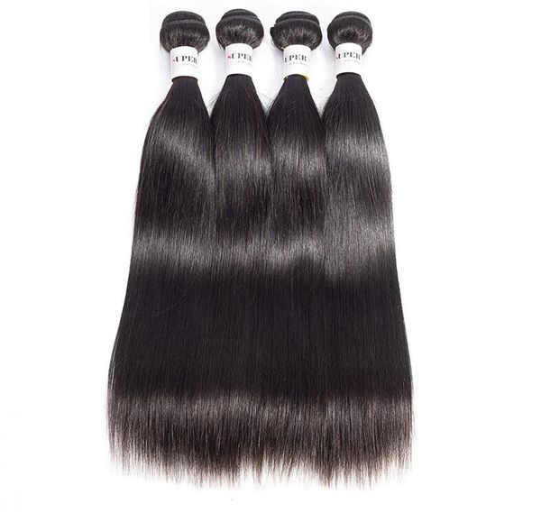 

brazilian virgin hair straight unprocessed peruvian indian russian hair wefts europe africa remy human hair weave bundles natural color, Black