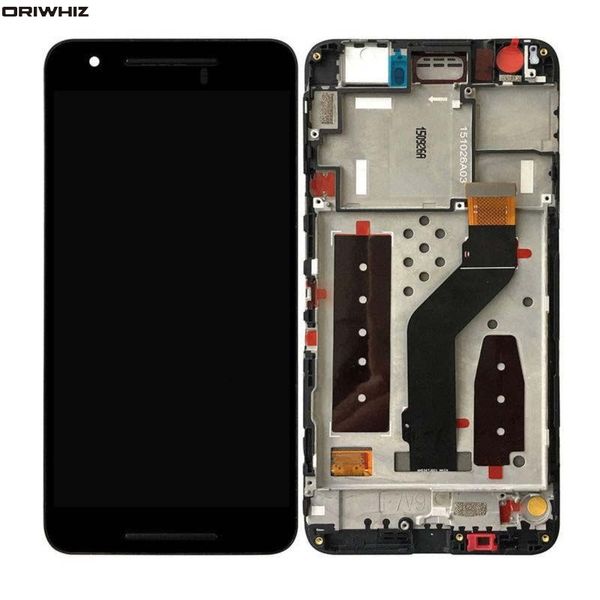 ORIWHIZ 5,7 Zoll Voll-LCD-Display für Huawei Nexus 6P mit Rahmenmontage-Reparaturteilen schwarz